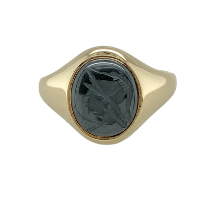 9ct Gold & Hematite Centurion Oval Signet Ring