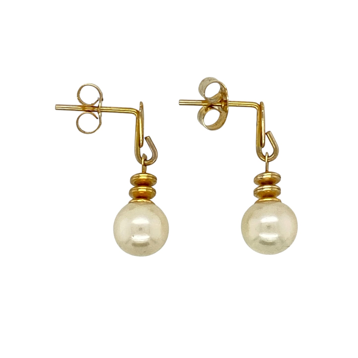 9ct Gold & Pearl Set Drop Earrings