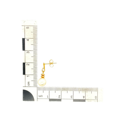 9ct Gold & Pearl Set Drop Earrings