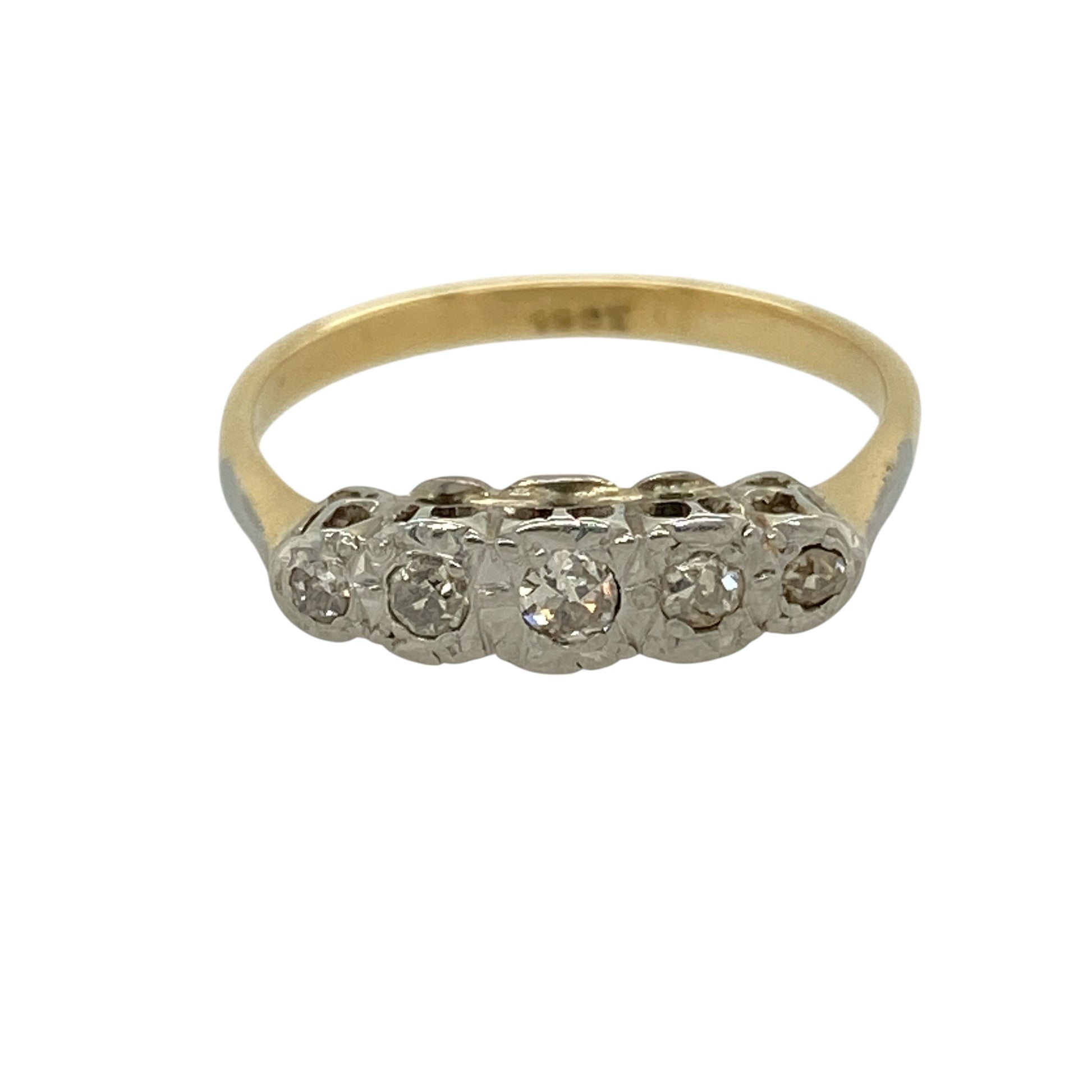 18ct Gold & Diamond Set Five Stone Ring