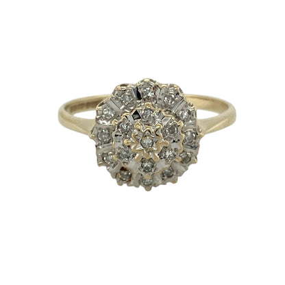 9ct Gold & Diamond Set Cluster Ring