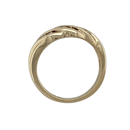 9ct Gold & Diamond Set Twist Band Ring