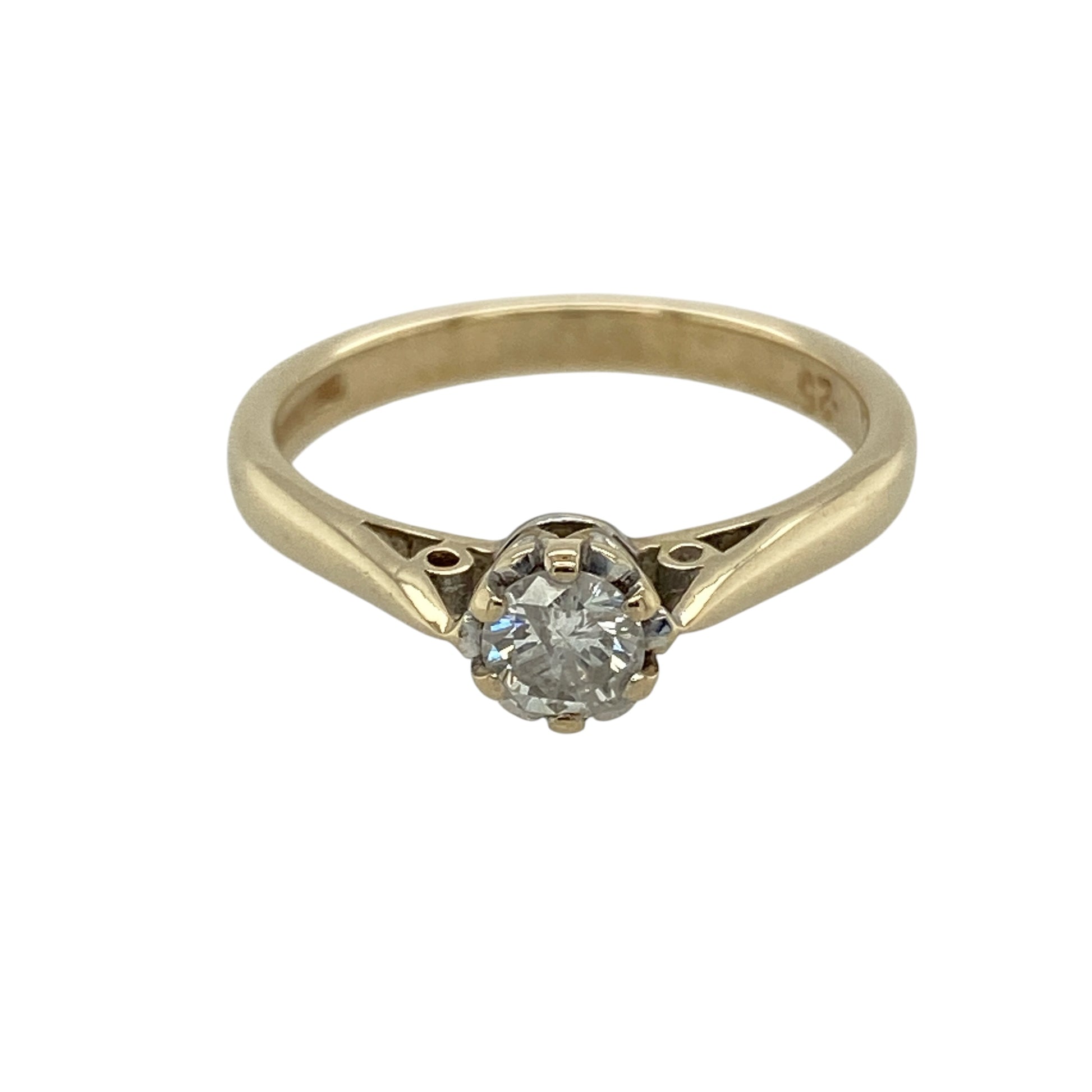 9ct Gold & Diamond Set Solitaire Ring