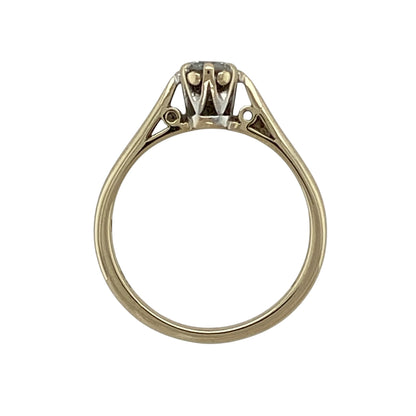 9ct Gold & Diamond Set Solitaire Ring