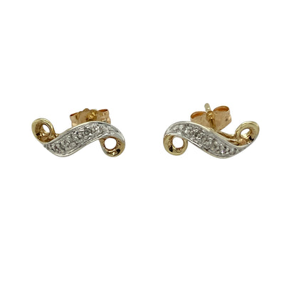 Add subtle sparkle and contemporary style to your jewellery collection with these pre-owned 9ct yellow and white gold diamond set twist stud earrings, featuring a graceful design and refined finish—perfect for everyday wear or elegant styling.

Design: The earrings feature a twist-style design, with flowing lines that create a sense of movement, accented with diamonds for a touch of brilliance.
