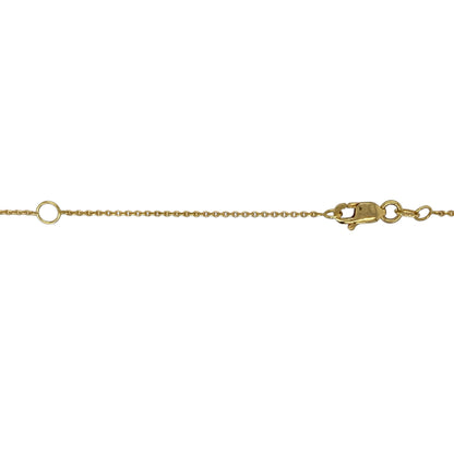 18ct Gold Diamond & Emerald Set Flower 15" - 16.5" Necklace