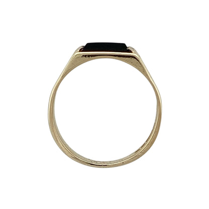 9ct Gold & Onyx Set Rectangle Signet Ring