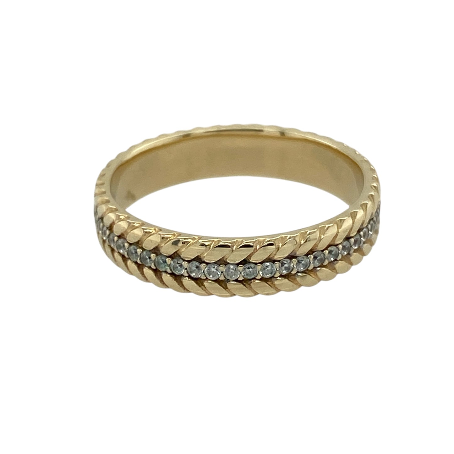14ct Gold & Cubic Zirconia Set Band Ring