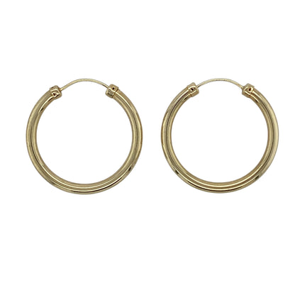 9ct Gold Plain Hoop Earrings