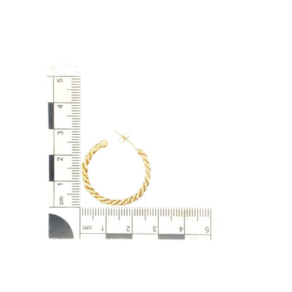 9ct Gold Twisted Half Hoop Stud Earrings