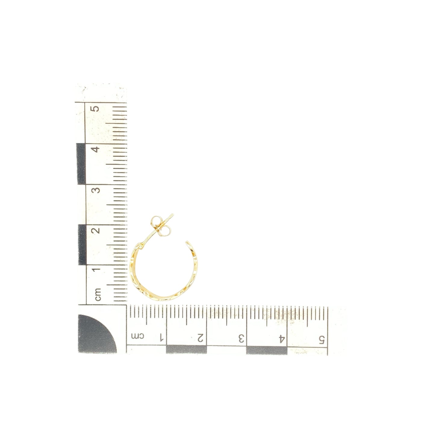 9ct Gold Wave Half Hoop Earrings