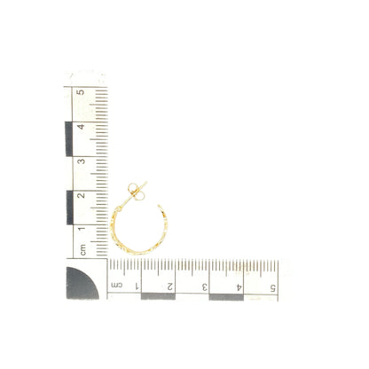 9ct Gold Wave Half Hoop Earrings
