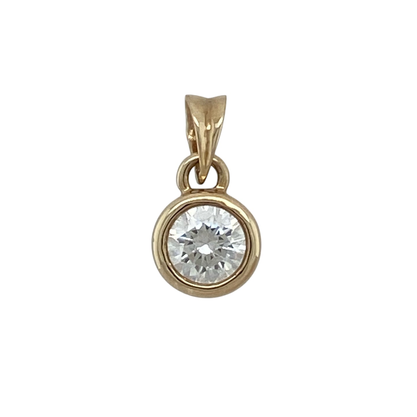 9ct Gold & Cubic Zirconia Set Round Pendant