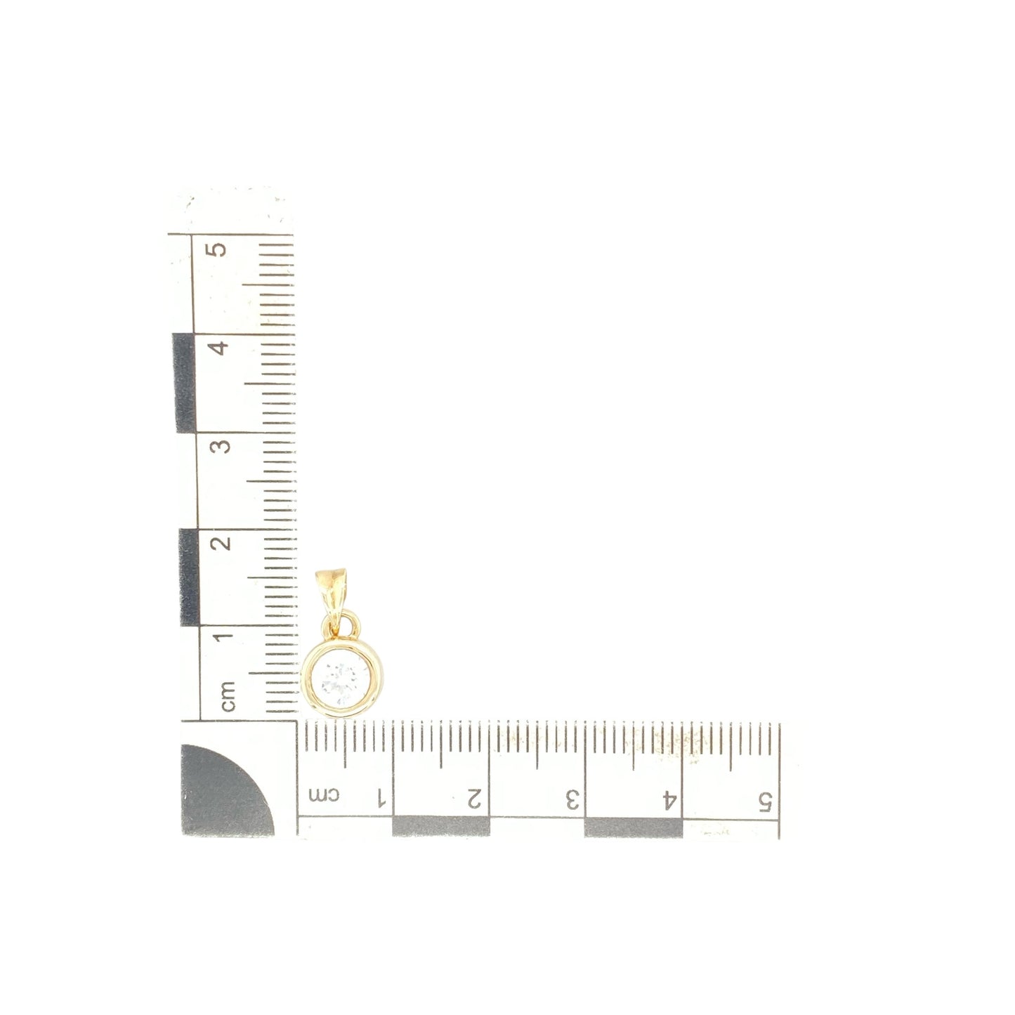 9ct Gold & Cubic Zirconia Set Round Pendant