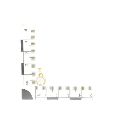 9ct Gold & Cubic Zirconia Set Round Pendant