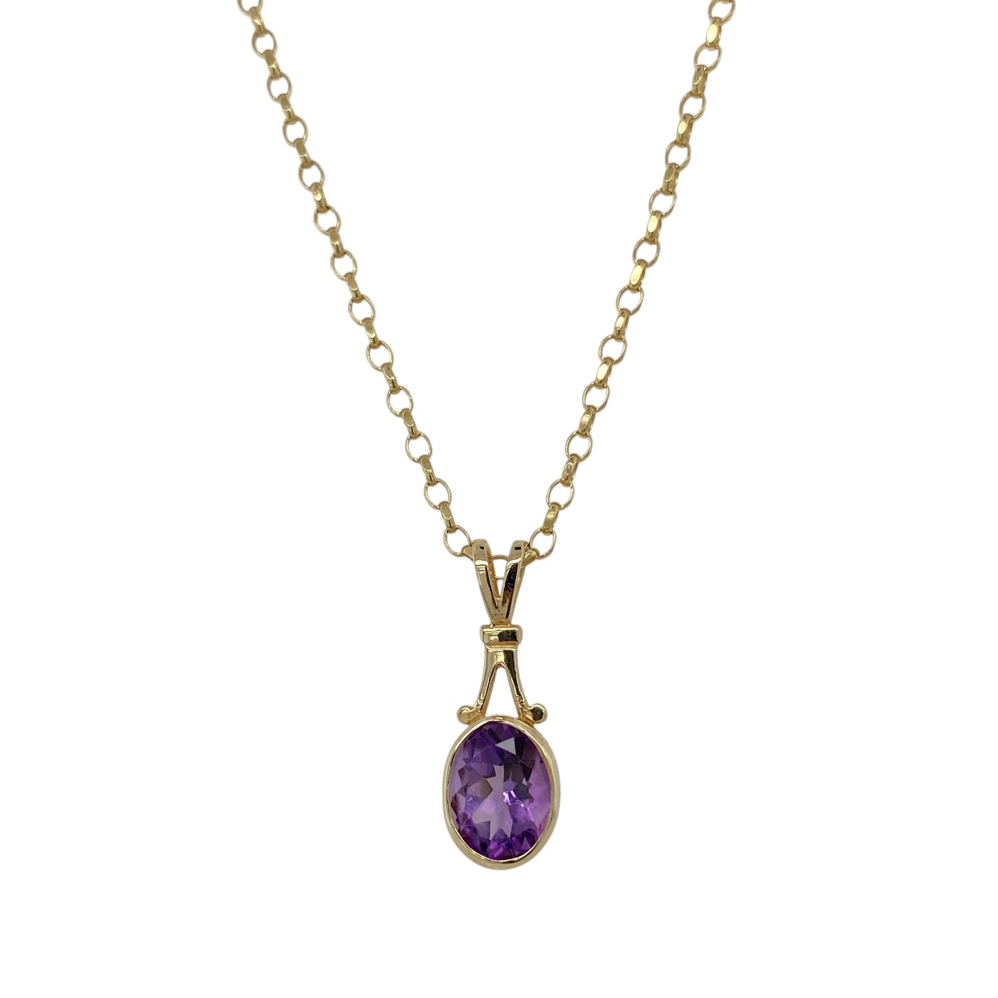 9ct Gold & Amethyst Set 20" Necklace