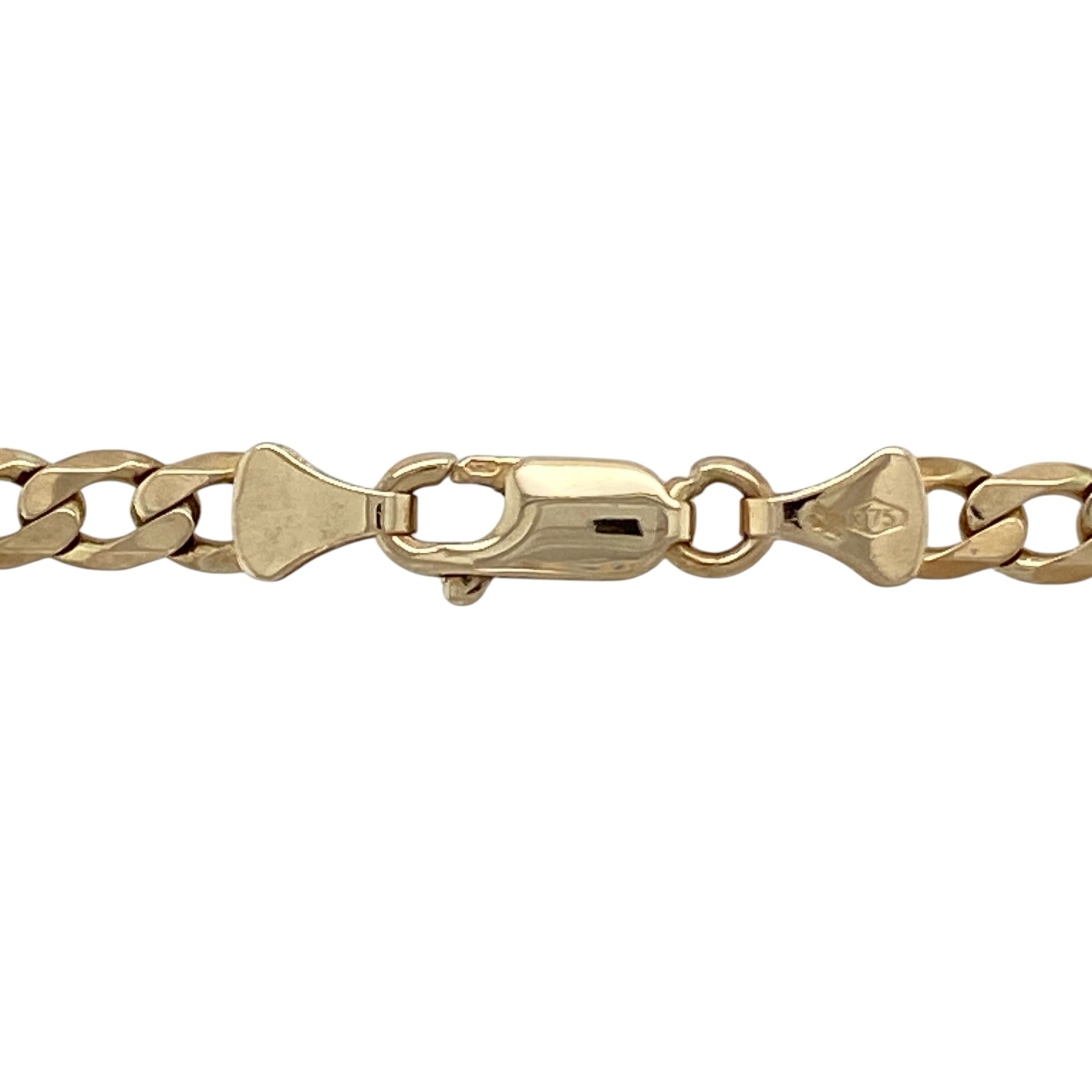 Add bold, classic style to your jewellery collection with this pre-owned 9ct yellow gold curb chain, featuring a substantial weight and timeless design—perfect for everyday wear or layering.

Design: The chain features traditional curb links with a smooth, flat profile that sits comfortably and reflects the light with a clean, polished finish.
Material: Made from 9ct yellow gold, the rich warm tone enhances its classic appeal and versatility.