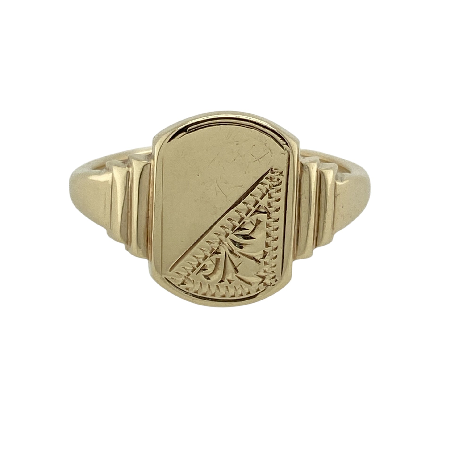 9ct Gold Patterned Signet Ring