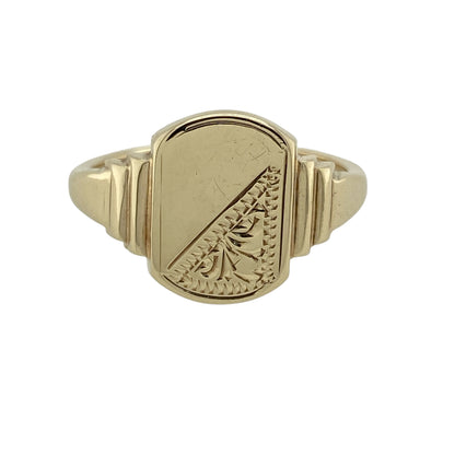 9ct Gold Patterned Signet Ring