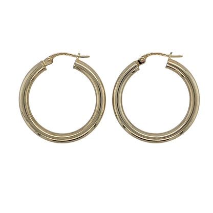 9ct Gold Plain Hoop Creole Earrings