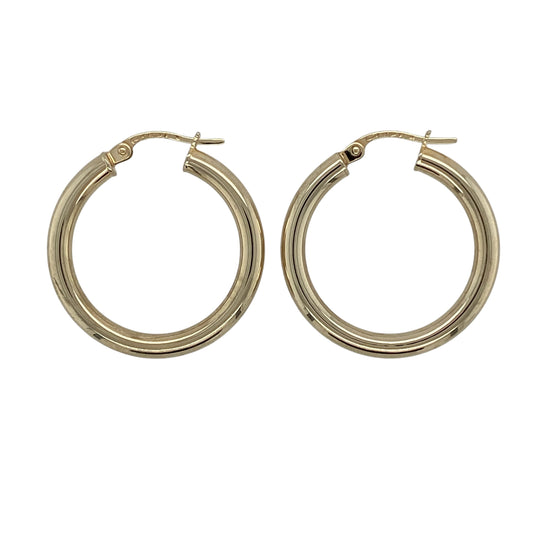 9ct Gold Plain Hoop Creole Earrings