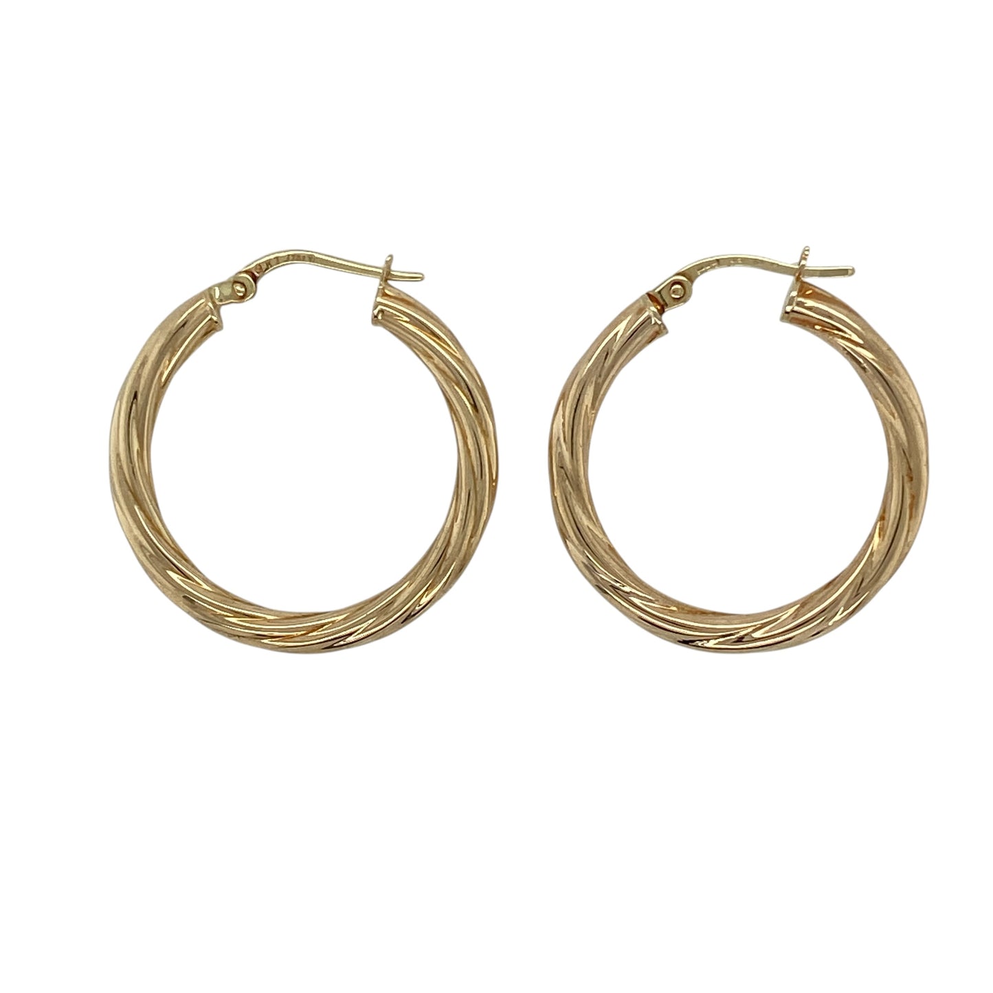 9ct Gold Twisted Hoop Creole Earrings