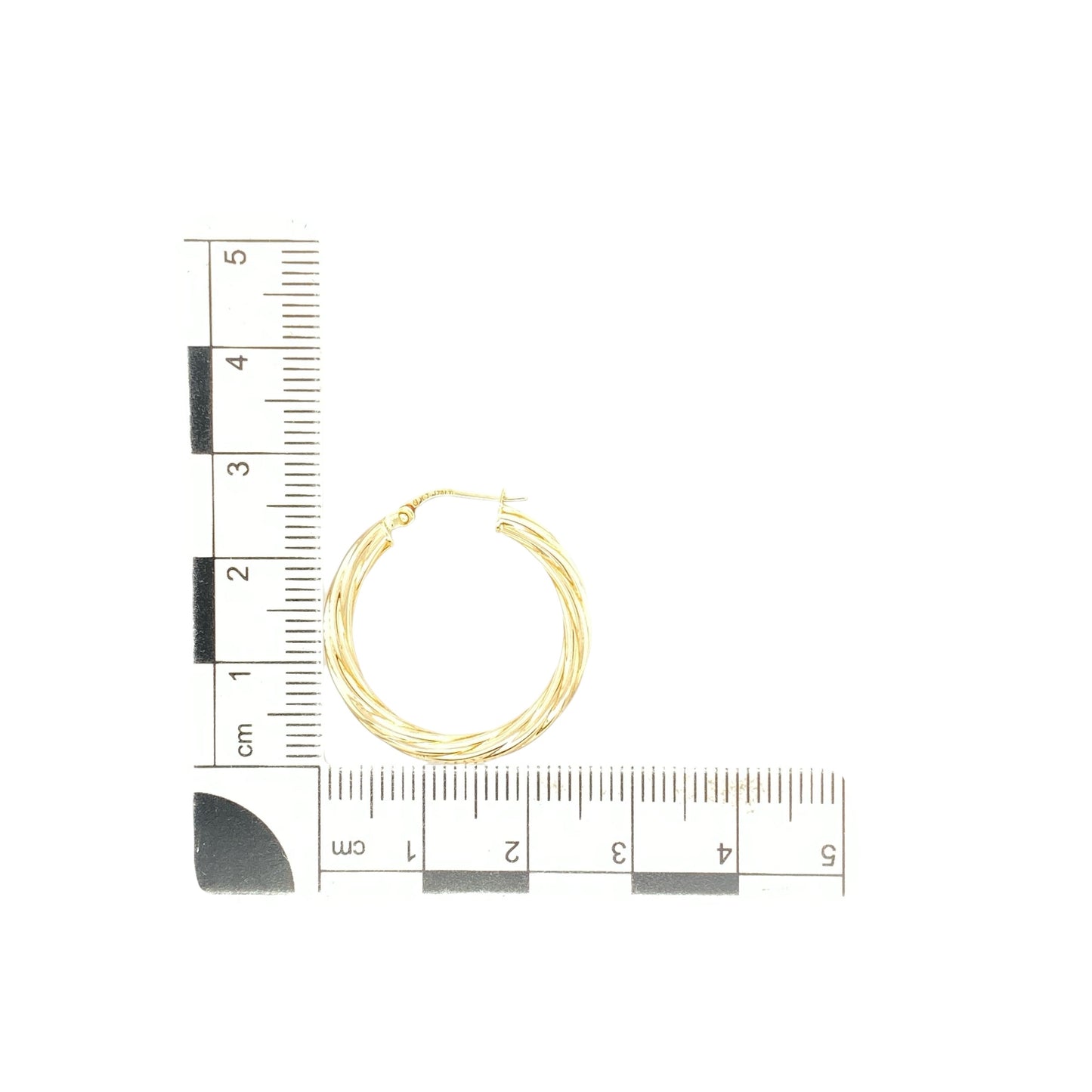 9ct Gold Twisted Hoop Creole Earrings