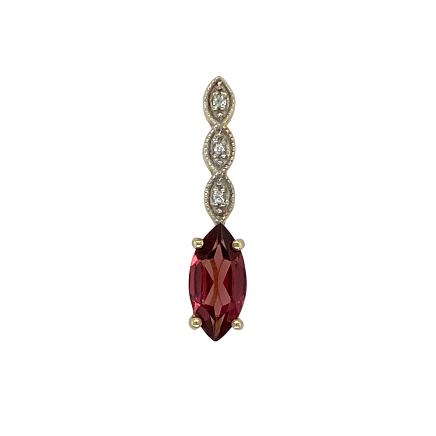9ct Gold Garnet Set Pendant