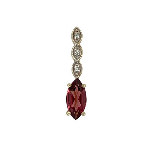 9ct Gold Garnet Set Pendant