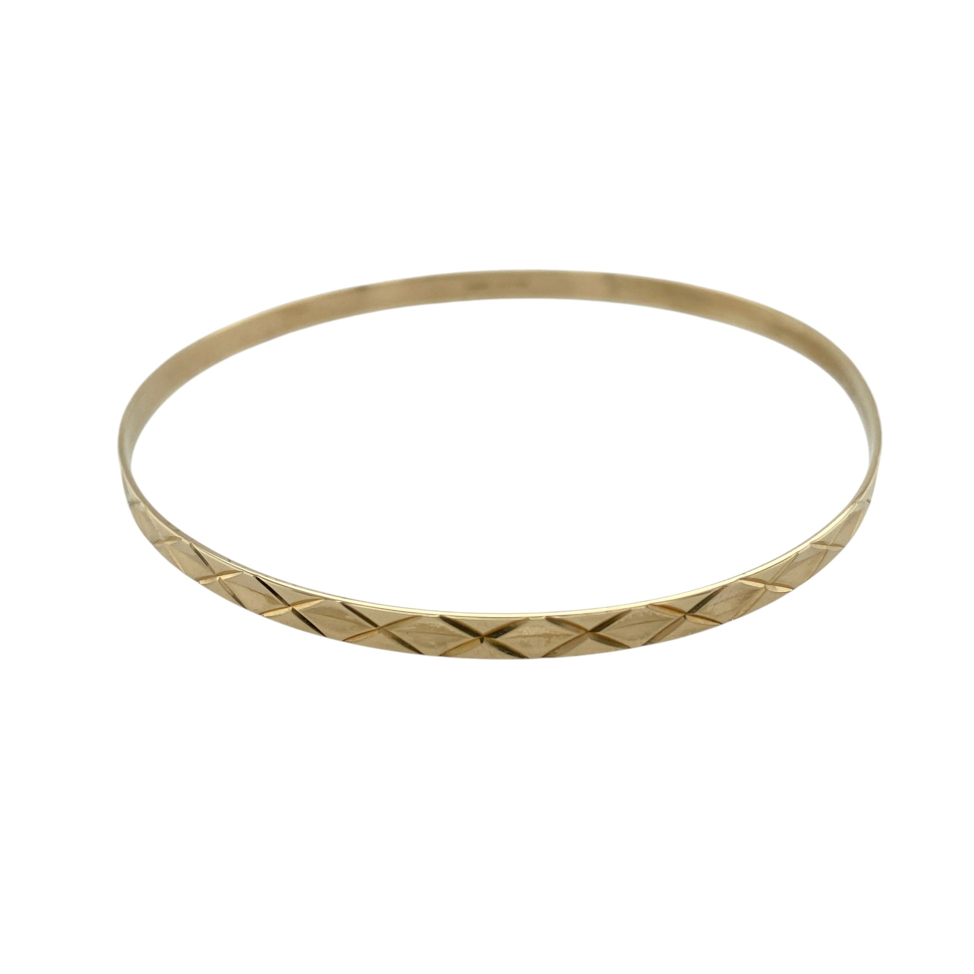 9ct Solid Gold Patterned Bangle