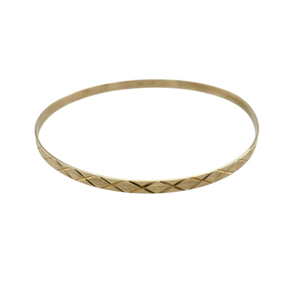 9ct Solid Gold Patterned Bangle