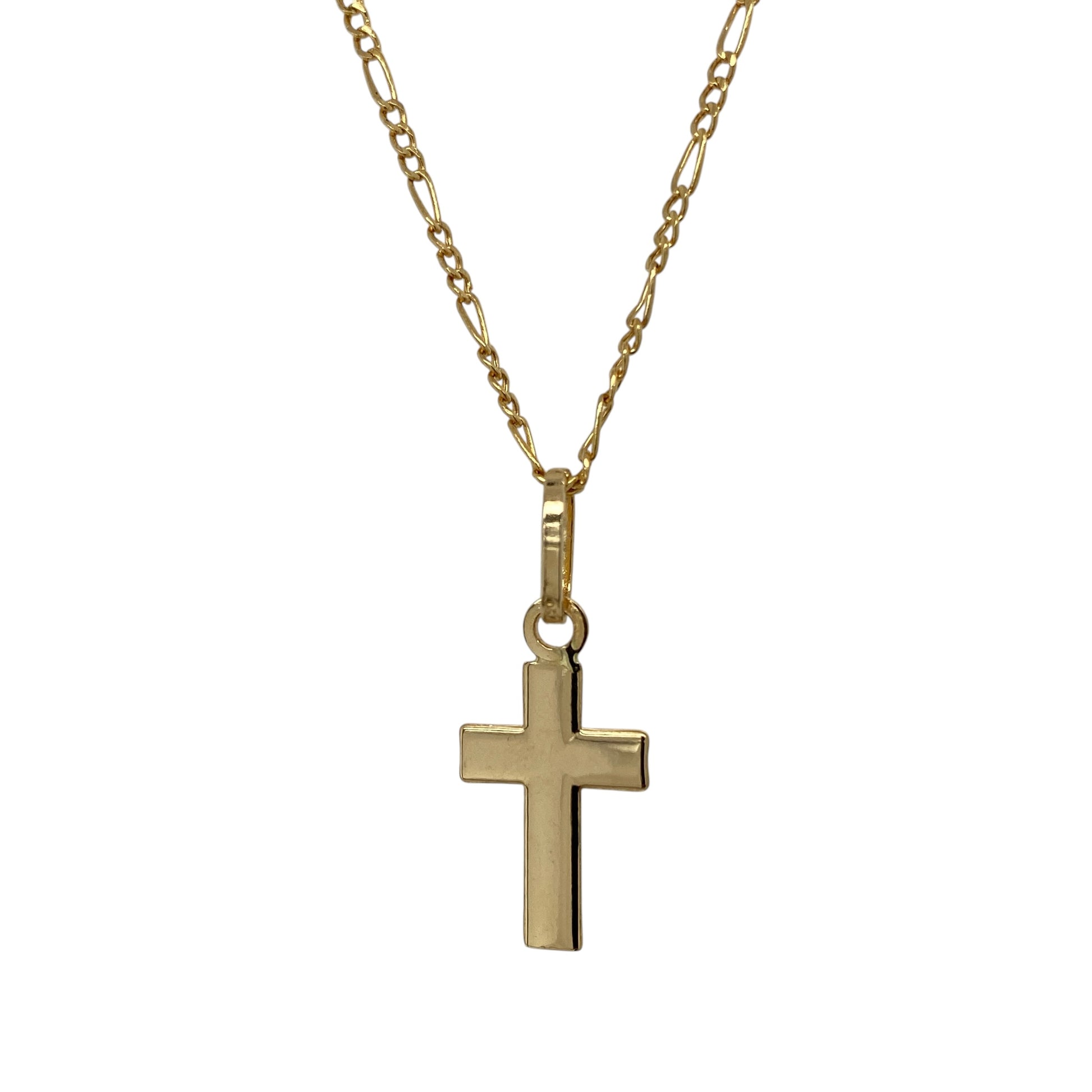 18ct Gold Plain Cross 20" Necklace