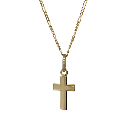 18ct Gold Plain Cross 20" Necklace