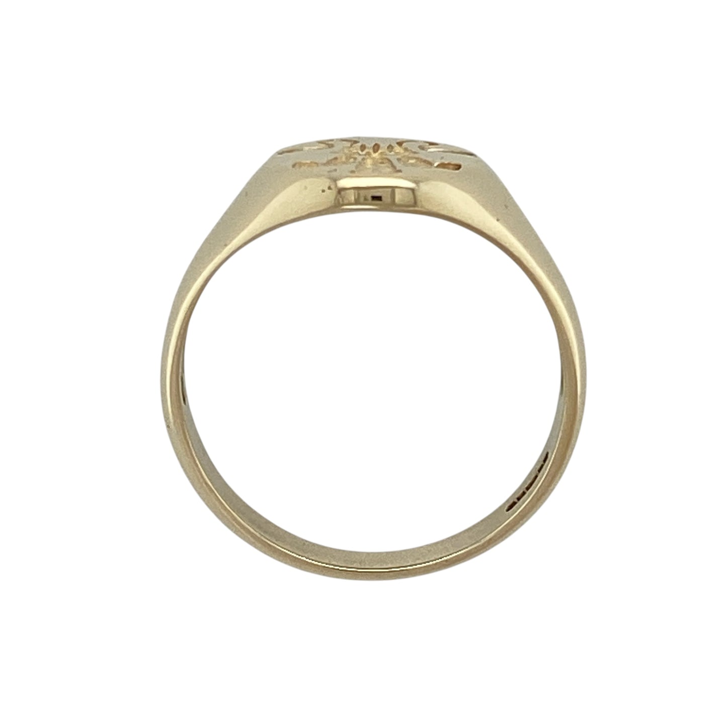 9ct Gold Welsh Three Feathers Oval Signet Ring