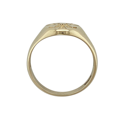 9ct Gold Welsh Three Feathers Oval Signet Ring