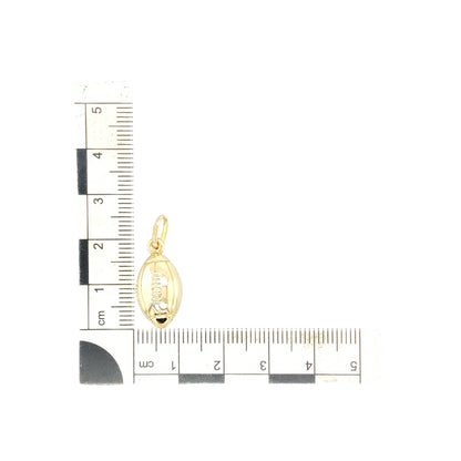 9ct Gold Welsh Rugby Ball Pendant