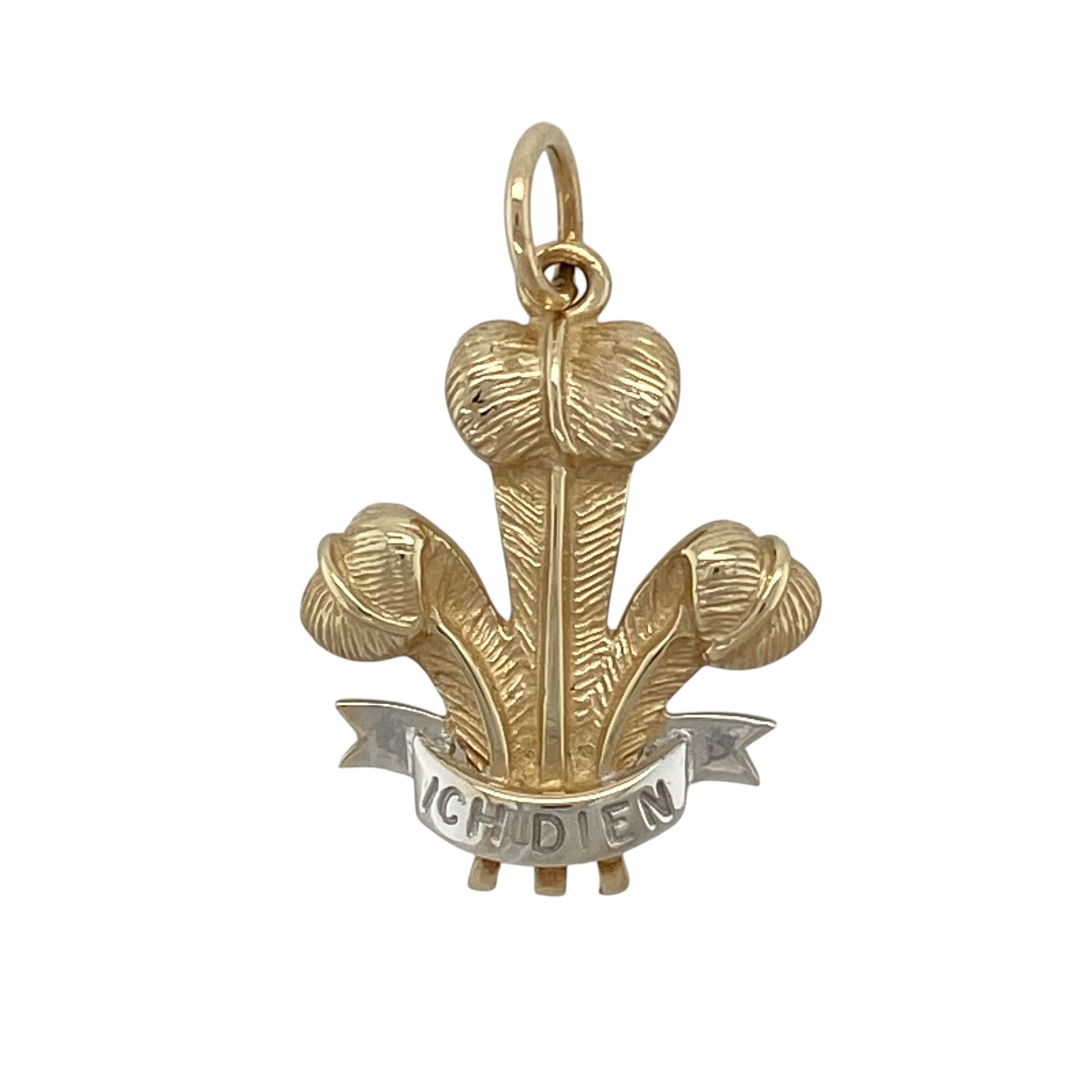 9ct Gold Welsh Three Feathers Pendant