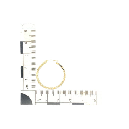 9ct Gold Squared Twisted Hoop Creole Earrings