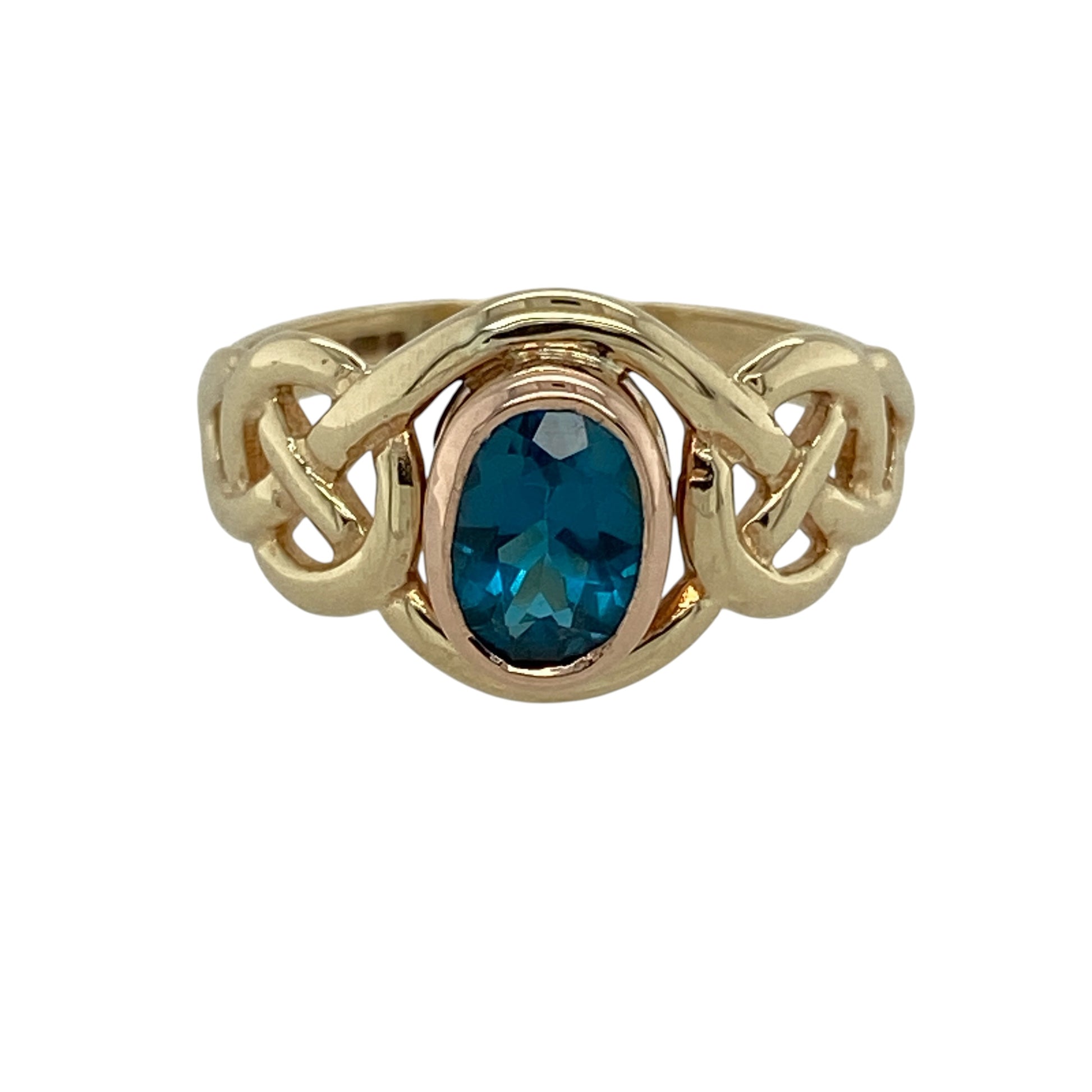 9ct Gold & Blue Topaz Set Clogau Ring