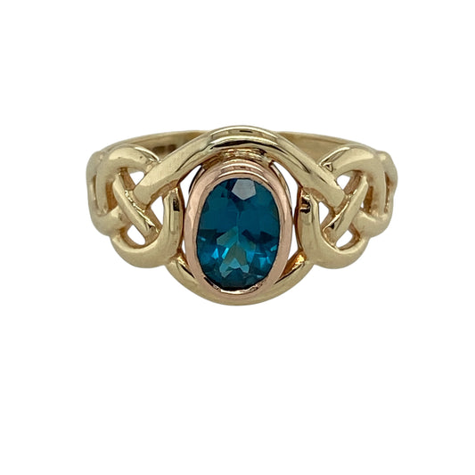 9ct Gold & Blue Topaz Set Clogau Ring