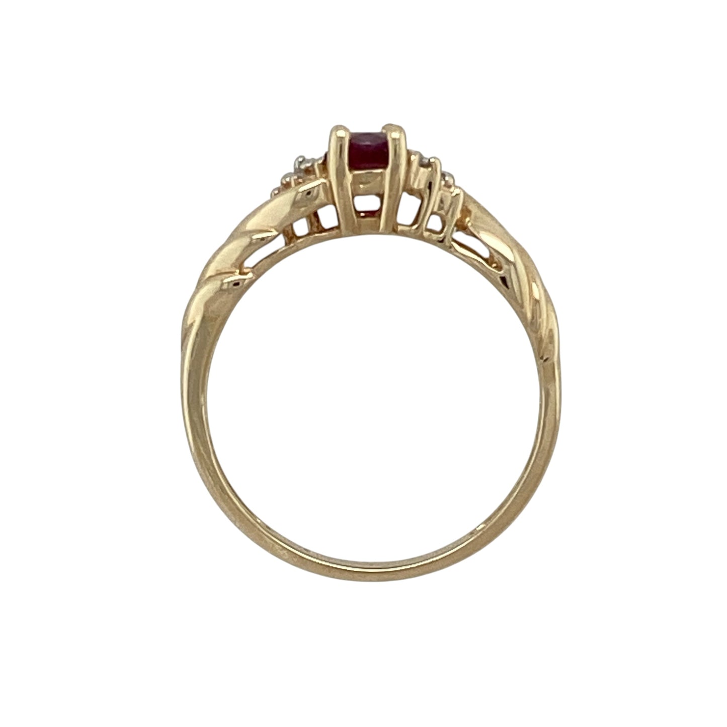 9ct Gold Diamond & Ruby Set Ring
