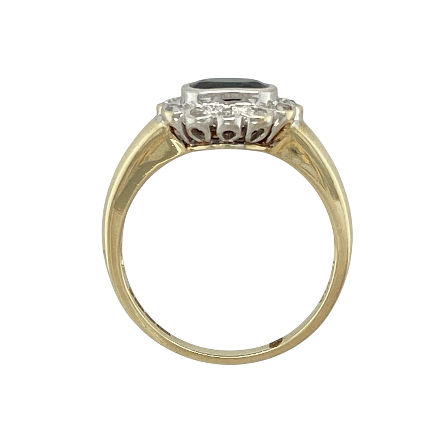 9ct Gold Diamond & Sapphire Set Cluster Ring