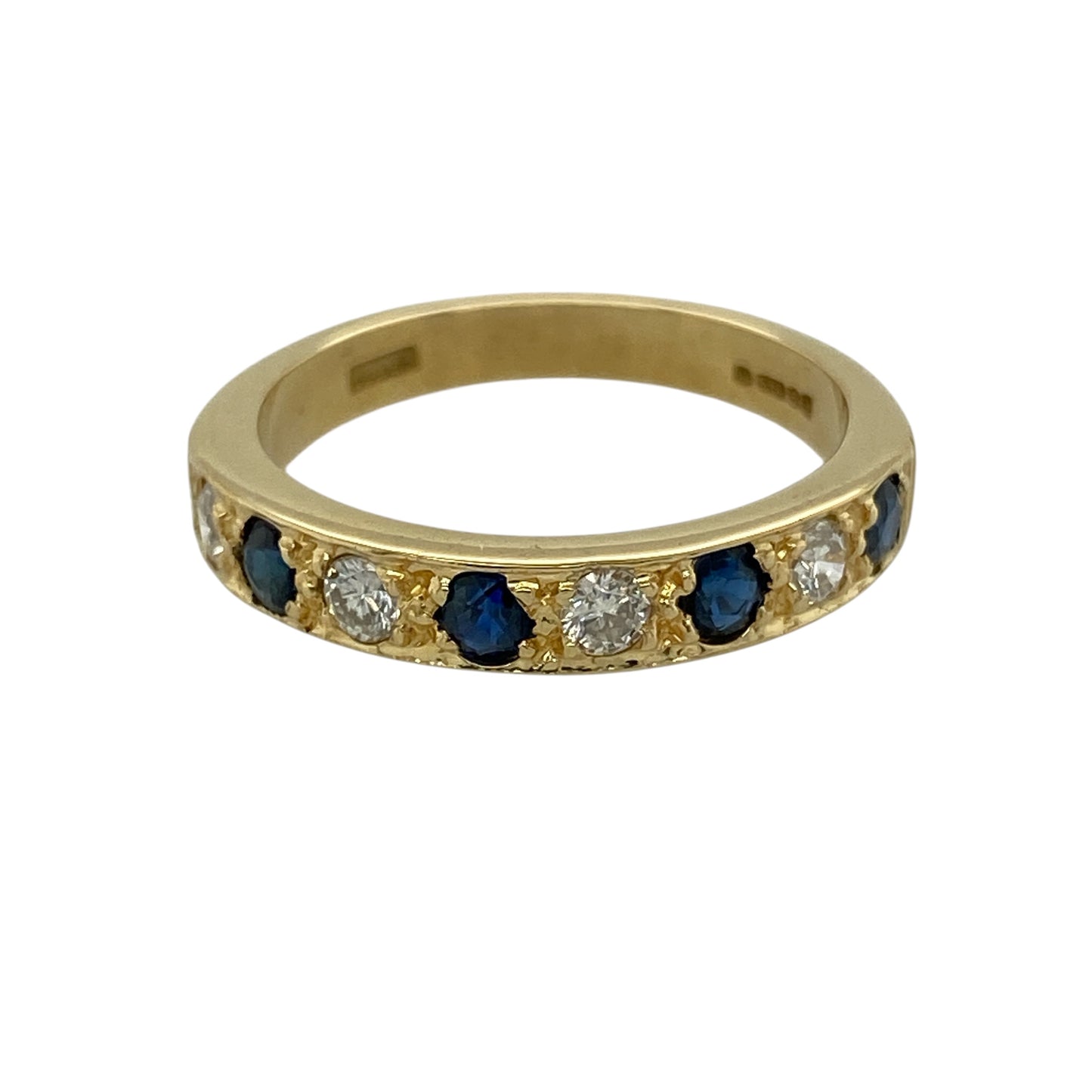 18ct Gold Diamond & Sapphire Set Band Ring