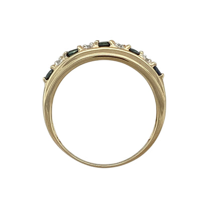 9ct Gold Diamond & Sapphire Set Band Ring