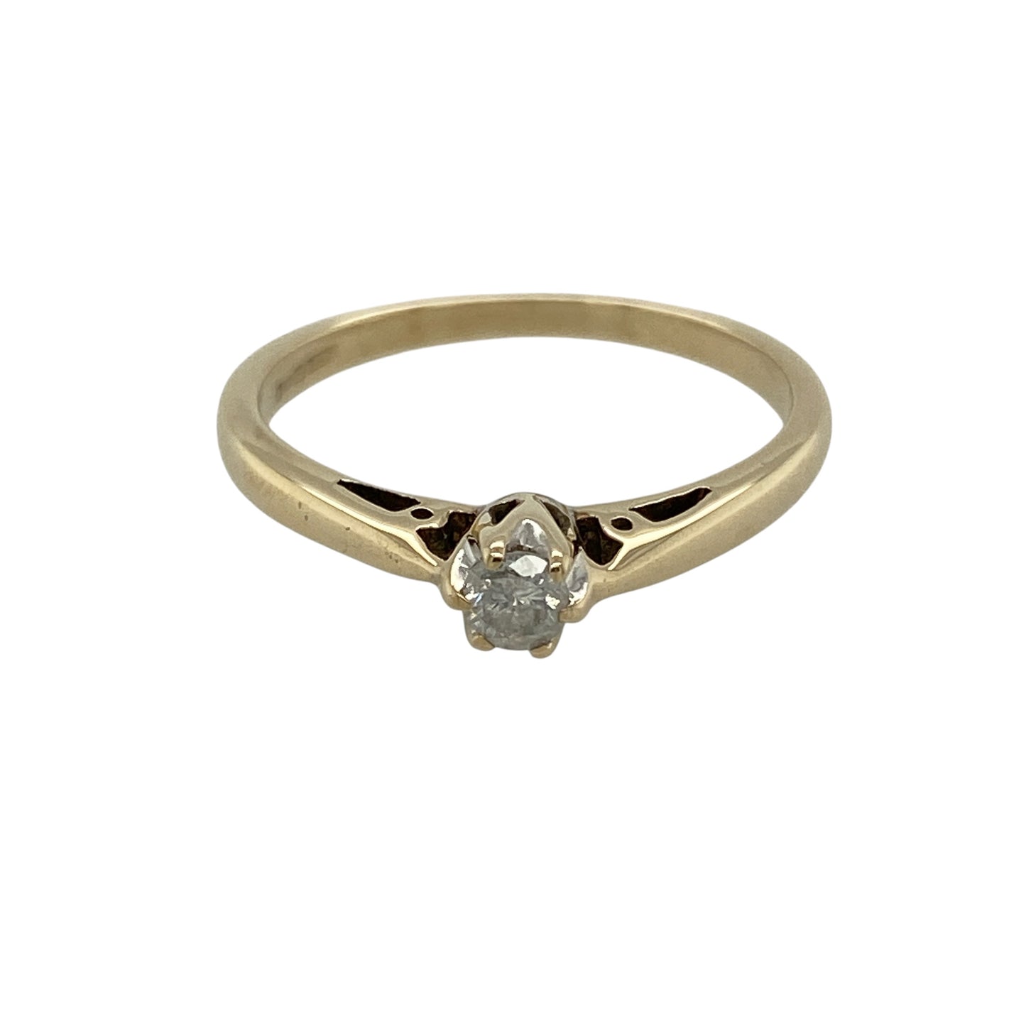 18ct Gold & Diamond Set Solitaire Ring