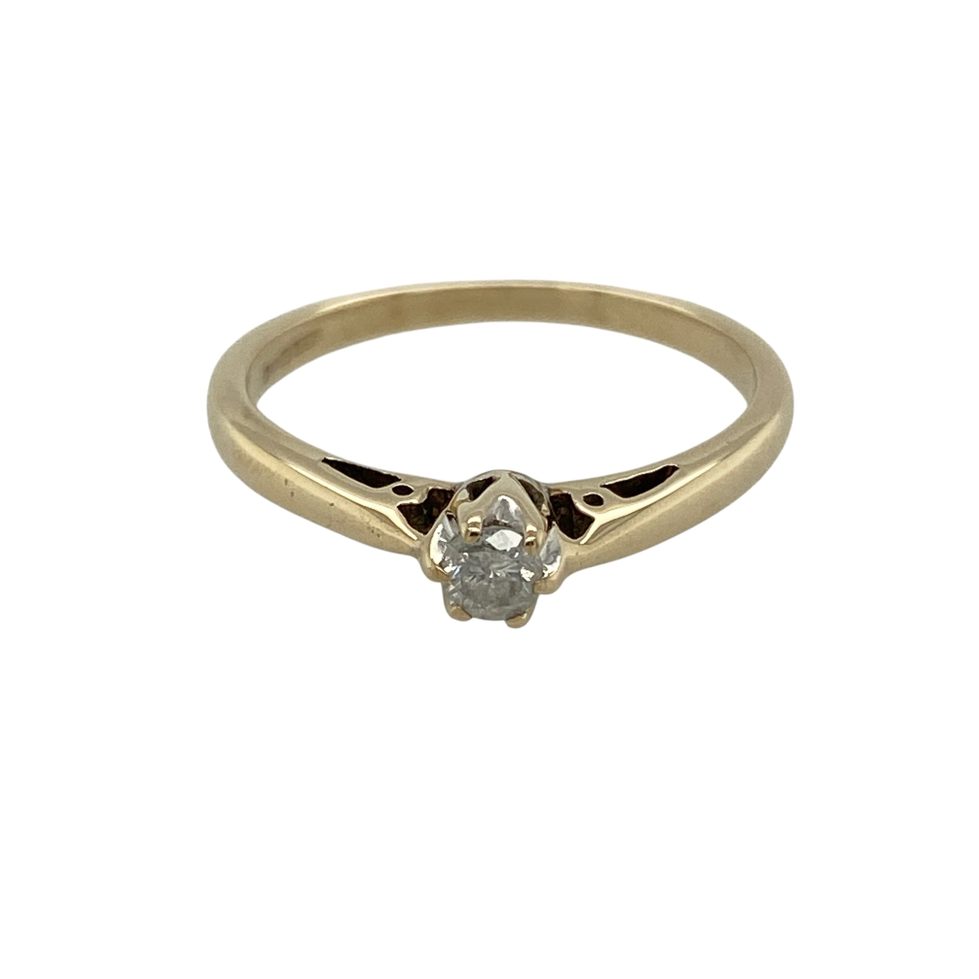 18ct Gold & Diamond Set Solitaire Ring