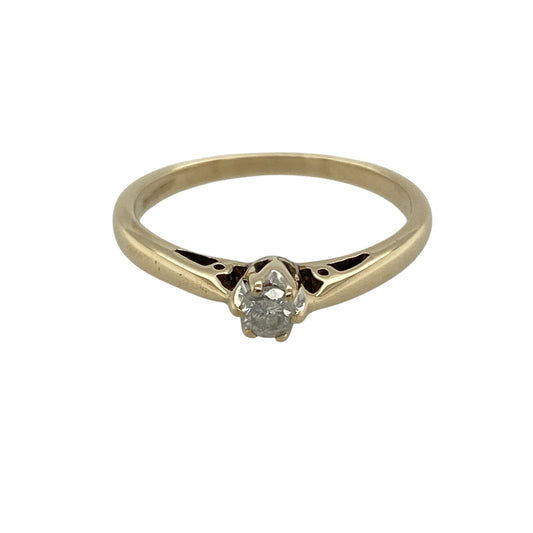 18ct Gold & Diamond Set Solitaire Ring