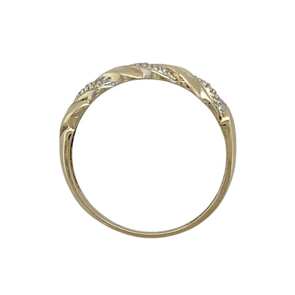 9ct Gold & Diamond Set Twisted Band Ring