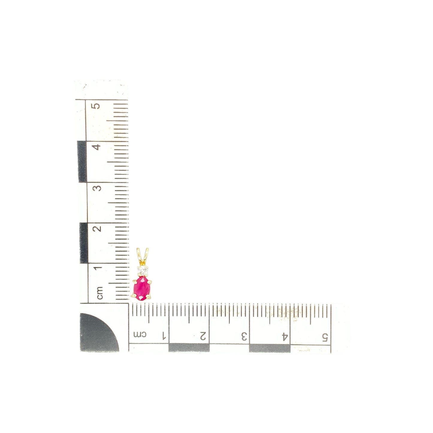 9ct Gold Diamond & Ruby Set Pendant