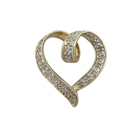 9ct Gold & Diamond Set Heart Pendant